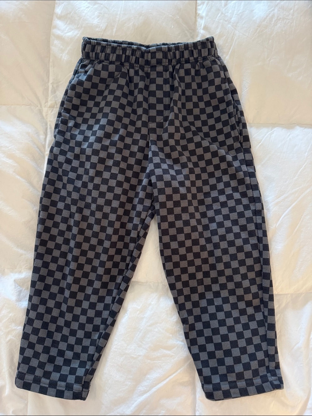 next Black & Gray Checkered Kids Joggers